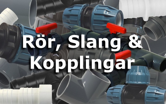 Pool-rör, kopplingar & slang till pool - Vattenbutiken