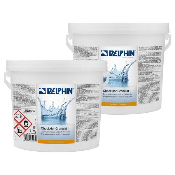 Chockklor Granulat, 3kg, 2-pack i gruppen Pool / Poolvård / Poolkemikalier / Delphin Pool hos Vattenbutiken (P203)
