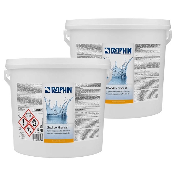 Chockklor Granulat, 5kg, 2-pack i gruppen Pool / Poolvård / Poolkemikalier / Delphin Pool hos Vattenbutiken (P204)