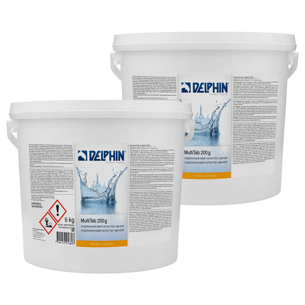 MultiTab 200g, 5kg, 2-pack i gruppen Pool / Poolvård / Poolkemikalier / Delphin Pool hos Vattenbutiken (P206)
