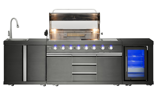 Gasolgrill Black Diamond 6+2, Sommarkök med Kylskåp i gruppen Fritid / Grill / Grillar hos Vattenbutiken (TA-625714)