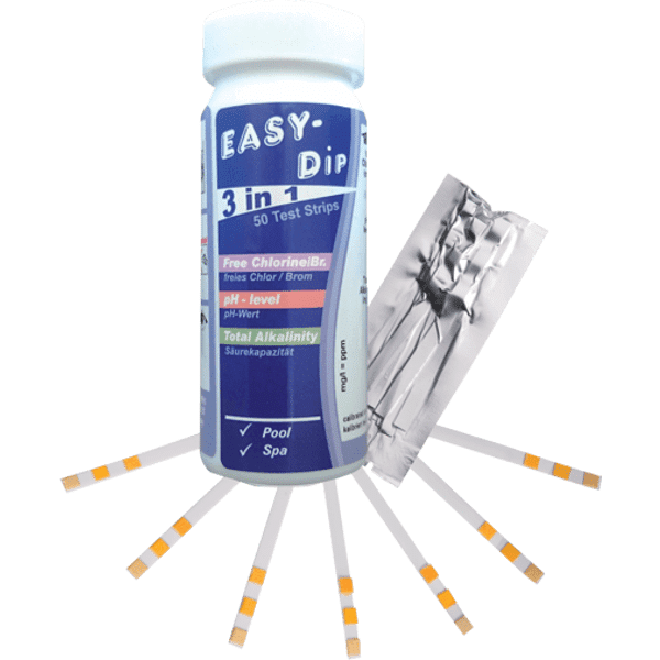 Teststrips Easy-Dip, Klor/pH/Alk/TH/CYS, 50st