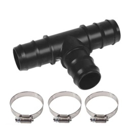 T-Koppling 32mm, ink. 3st slangklämmor