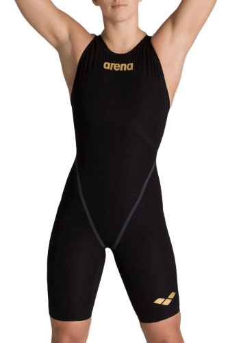 Tävlingsbaddräkt Carbon Core FX Open Back, Svart