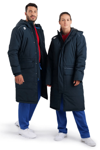 Arena Team Parka Solid, Navy - inkl. Namntryck