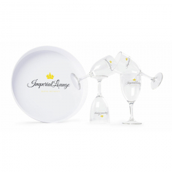 Glas med Bricka, 4-pack