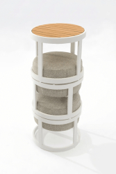 STAY Compact Bord & 2 Pallar, Vit Aluminium