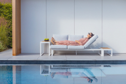 STAY Flex 3-sits Soffa, Ljusgrått Tyg & Vit Ram