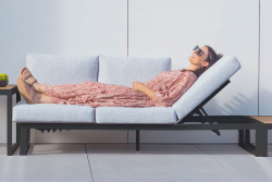 STAY Flex 3-sits Soffa, Ljusgrått Tyg & Mörkgrå Ram