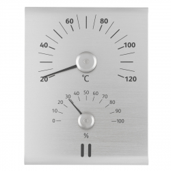 Bastutermometer och Hygrometer i Aluminium