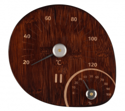 Bastutermometer och Hygrometer i Mörk Bambu