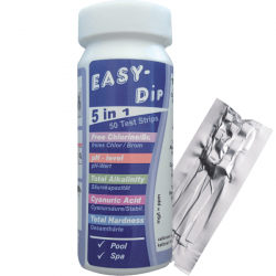 Teststickor Easy-Dip, Klor/Brom/pH/Alka/TH/CYA, 50st