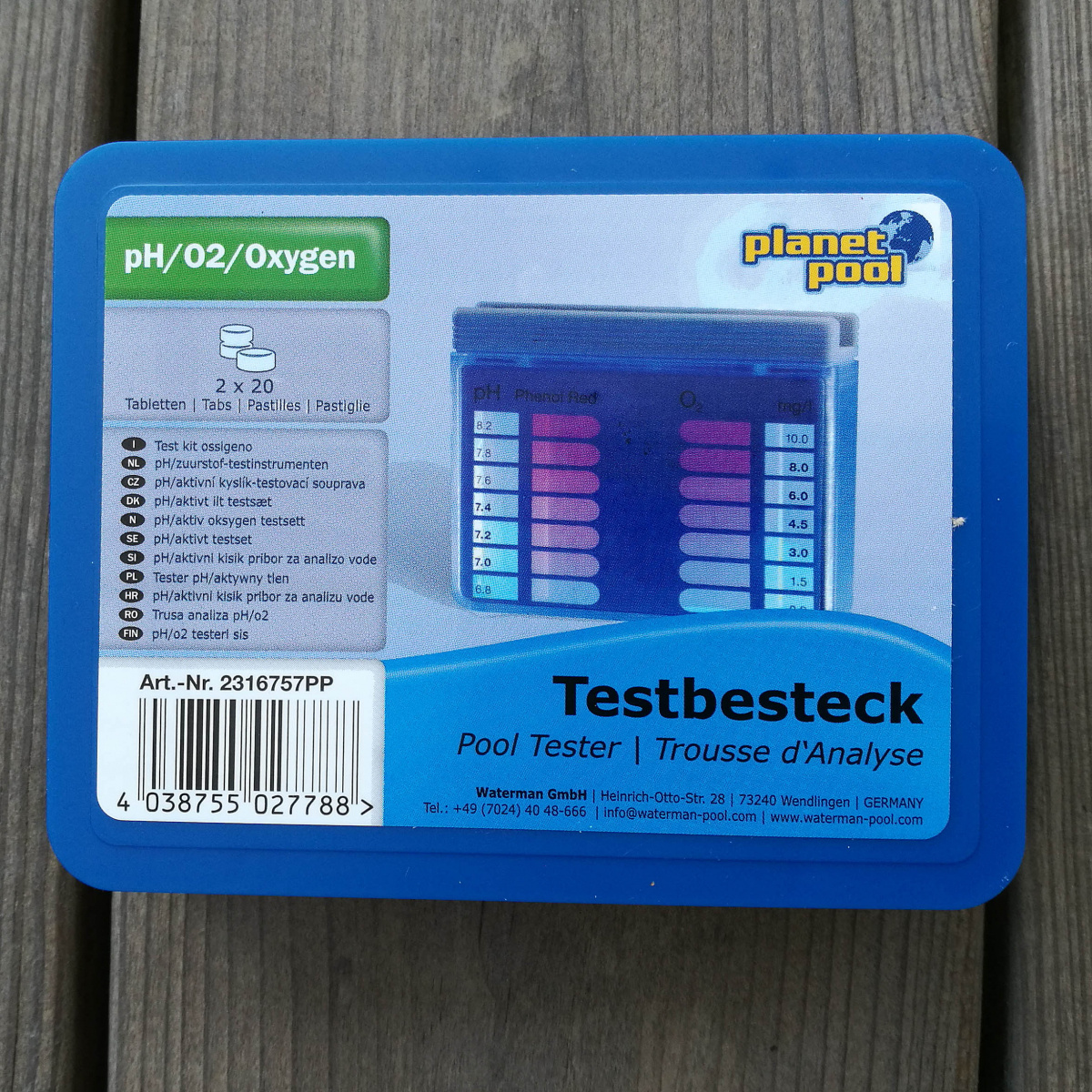 Testset O2 (Aktivt Syre) + pH 20x2 tabletter