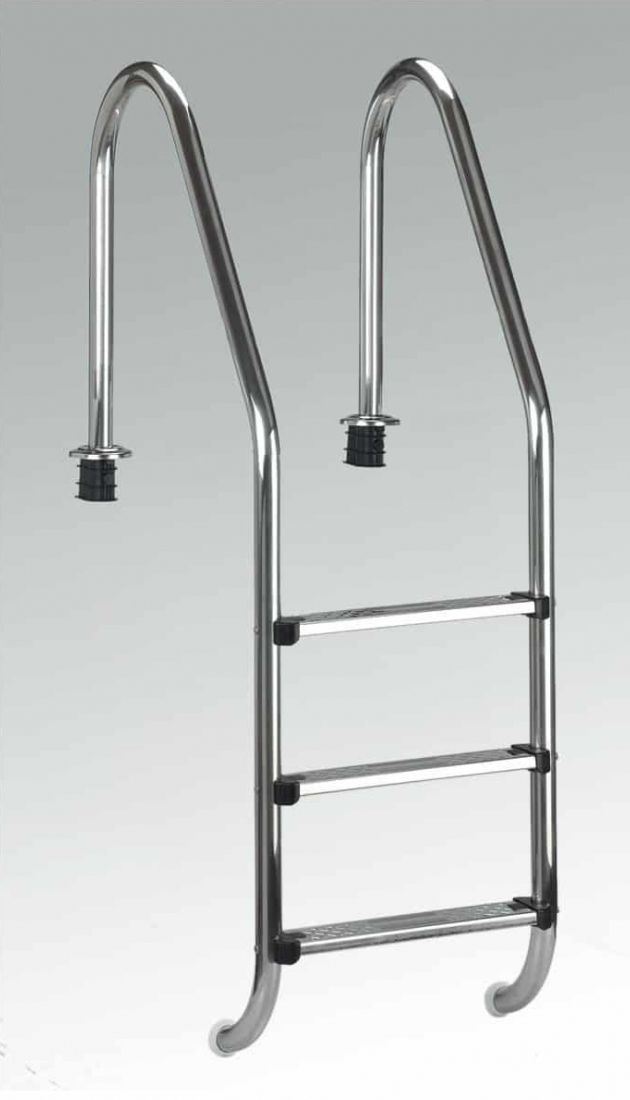 Rostfri Stege 120cm, Nedgrävd, 3-steg