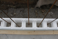 Poolblock Styrolit med Hård Insida Ett pågånde poolbygge med thermoblocken