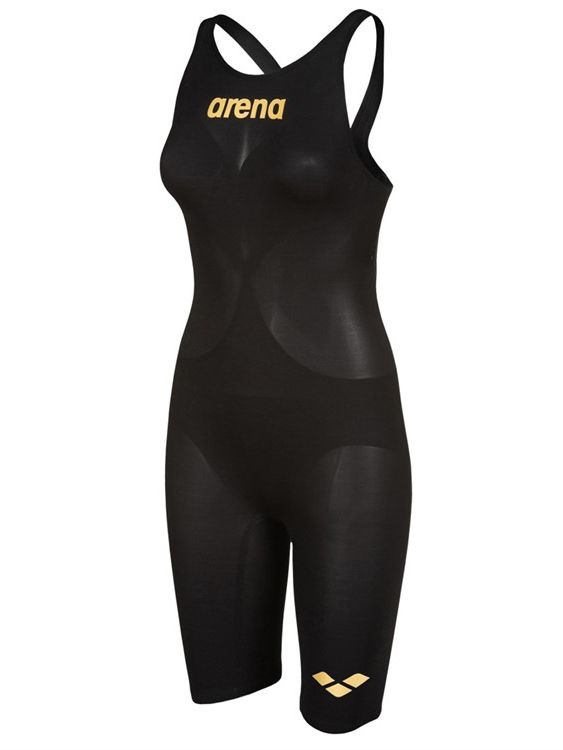 Tävlingsbaddräkt Carbon Air2 Open Back, Svart