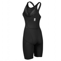 Tävlingsbaddräkt Carbon Glide Closed Back, Svart - 30 Baddräkten snett bakifrån