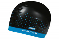 Badmössa SmartCap Training - Svart/Turkos Badmössan sedd från sidan mot en vit bakgrund