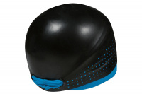 Badmössa SmartCap Training - Svart/Turkos Badmössan sedd snett bakifrån mot en vit bakgrund