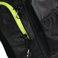 Ryggsäck Spiky III Allover 45L - Mörkgrå/Neon Gul Närbild på väskans sidofack och dragkedjor