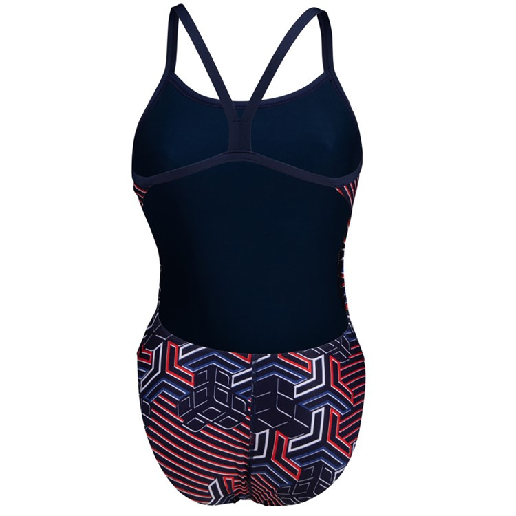 Baddräkten bakifrån mot en vit bakgrund