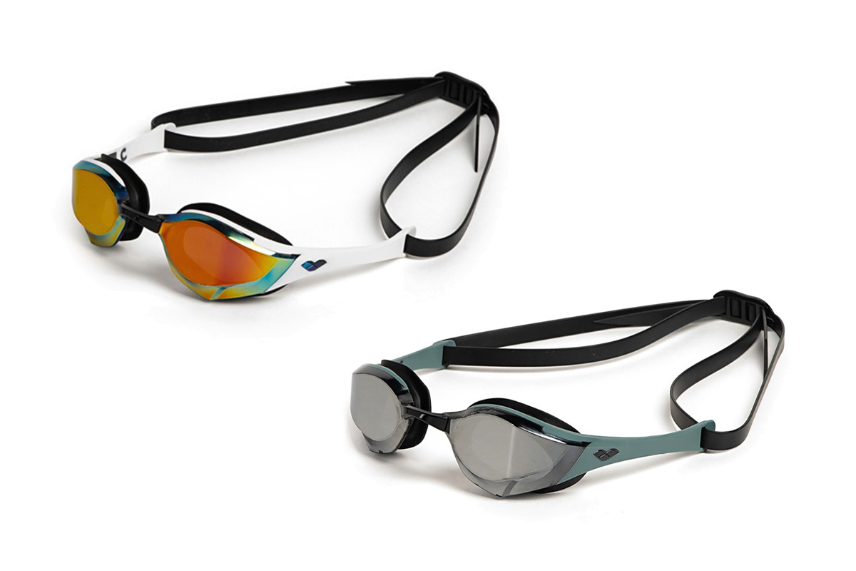 Simglasögonen mot en vit bakgrund