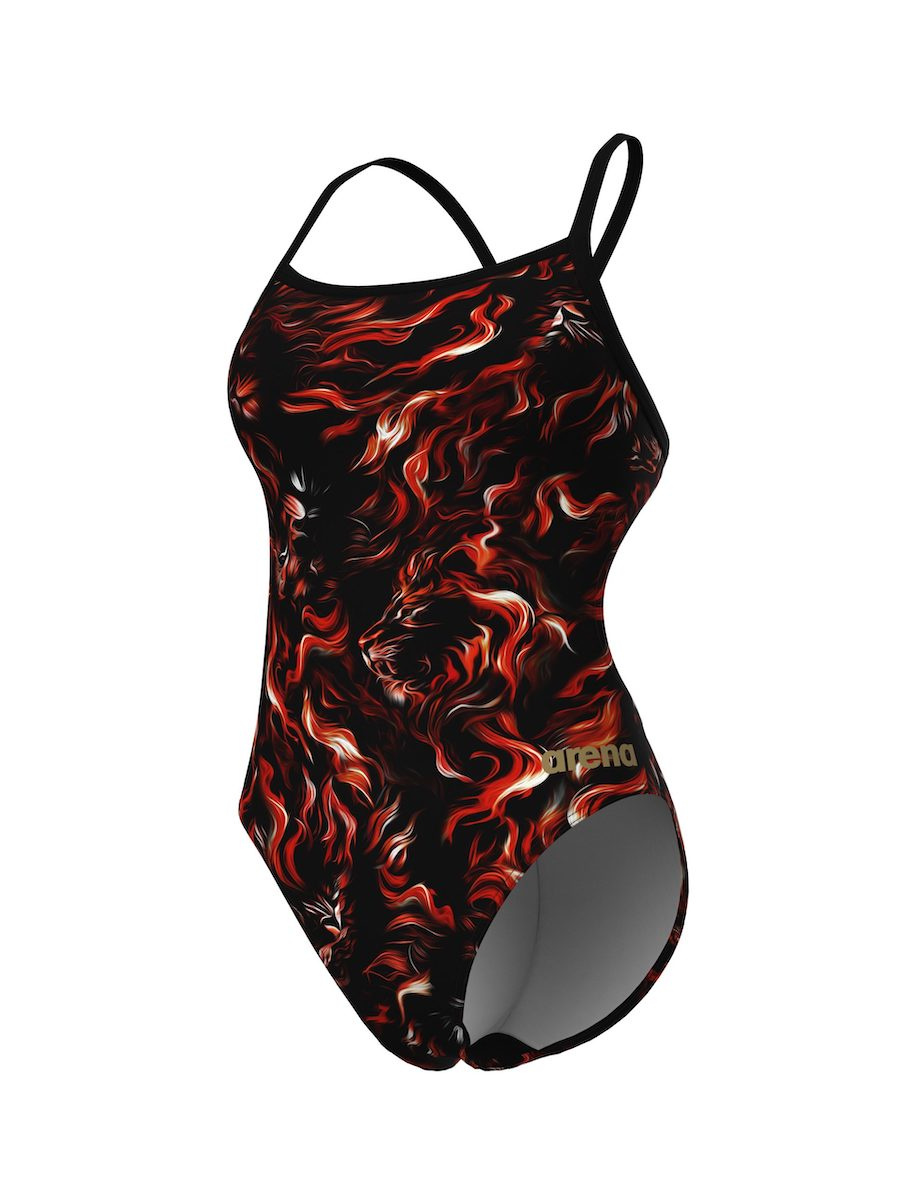 Baddräkten snett framifrån mot en vit bakgrund