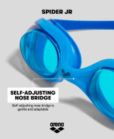 Spider Jr har en självjusterande näsbrygga Informationsbild om glasögonens näsbrygga