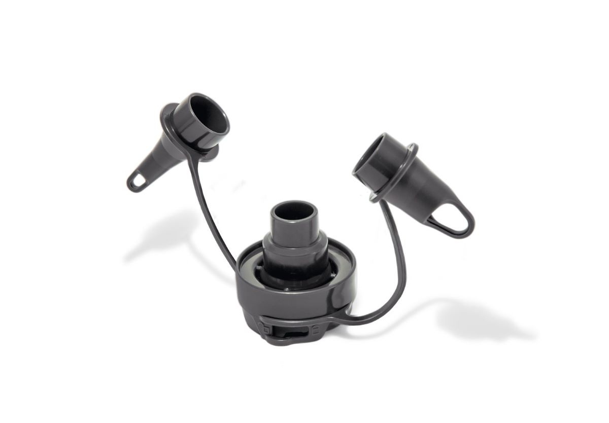 Pumpens munstycken mot en vit bakgrund