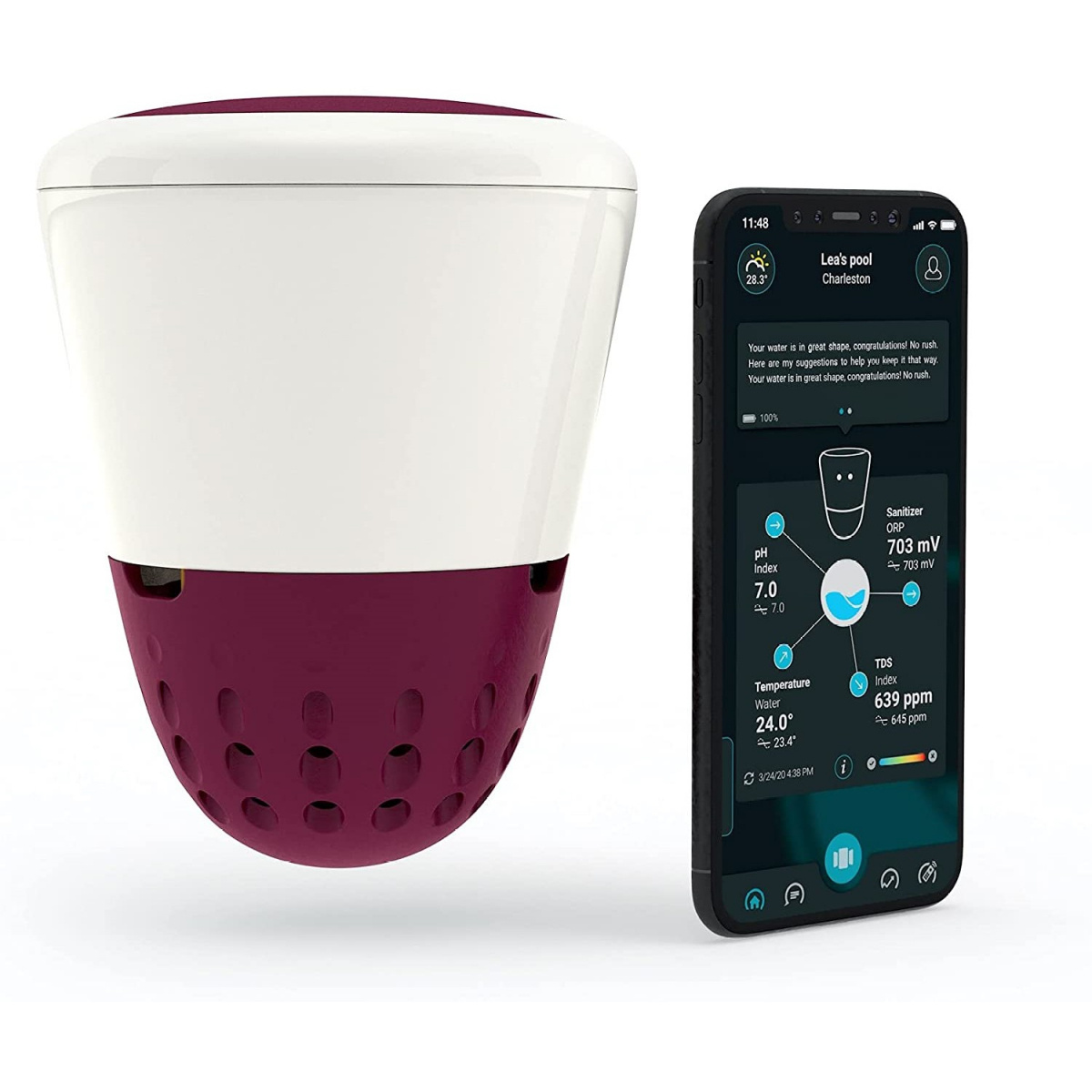 ICO Spa Salt bredvid en smartphone