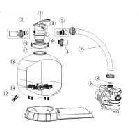 Artikel nr. 17 Sprängskiss på ett sandfilter med o-ringen