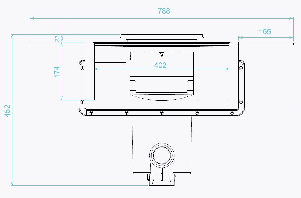 Bräddavloppets mått framifrån