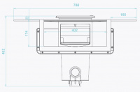 Bräddavloppets mått framifrån Bräddavloppets mått framifrån