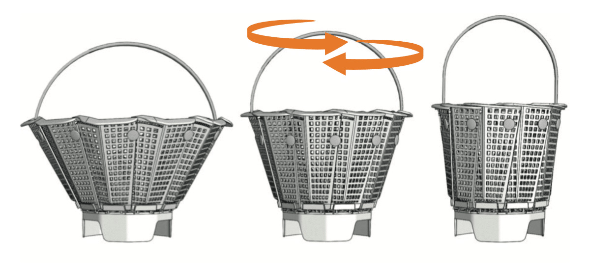 Tre exempel på hur silkorgen kan monteras