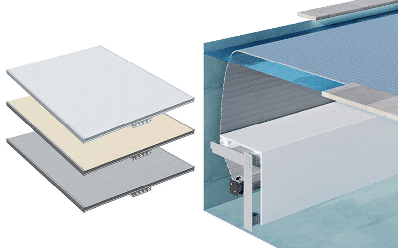 Exempel på skyddsväggarnas tre möjliga färger: vitt, sand, och grått. 