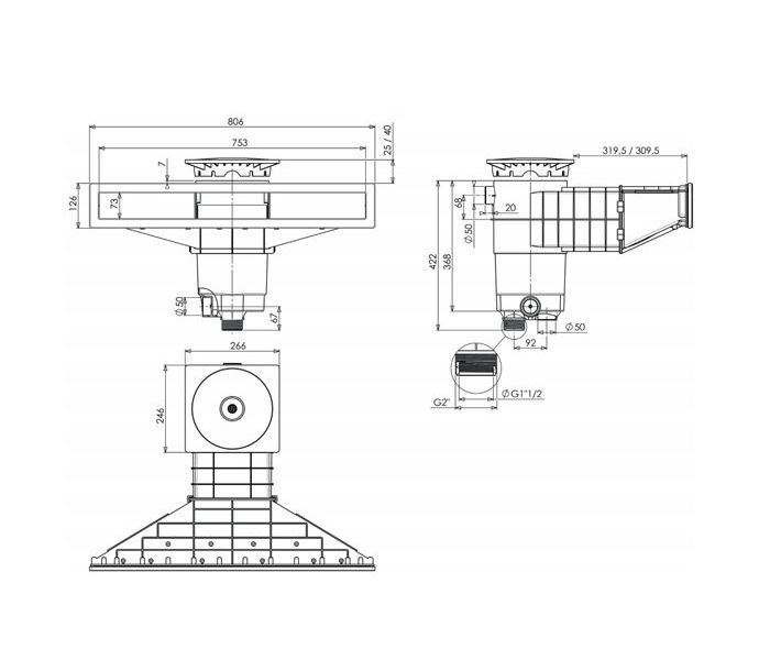 Bräddavloppets dimensioner