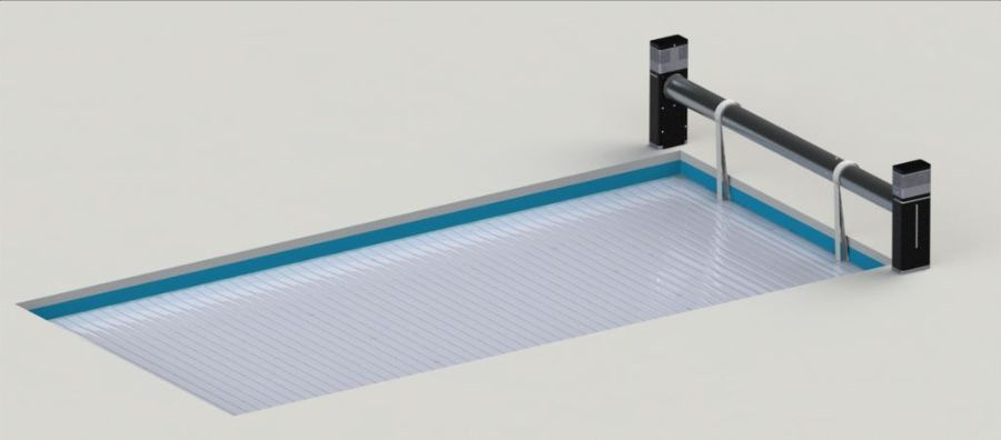 Tixit Lamelltäcke helt utrullat och låst på plats