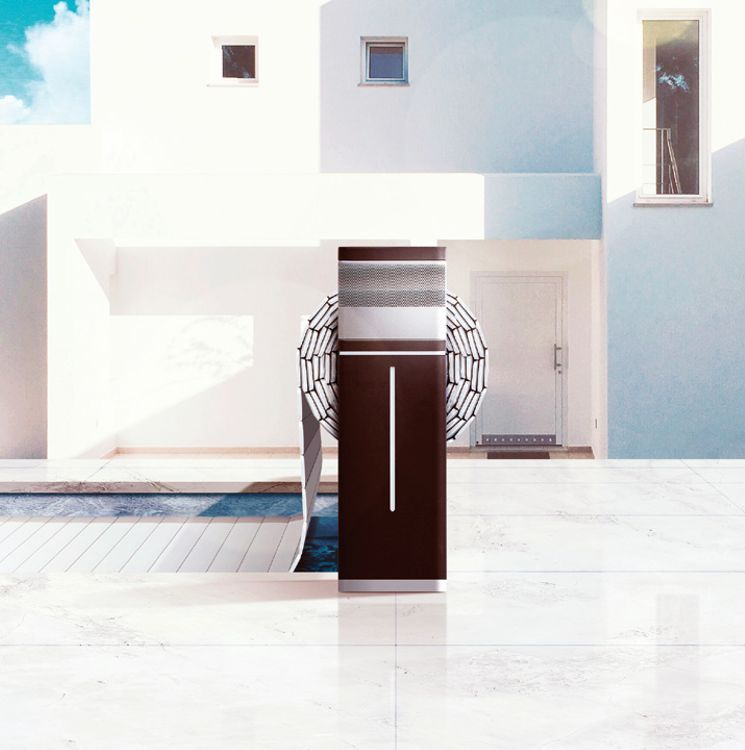 Närbild på Tixit lamelltäcke och stativen med Bluetooth högtalare