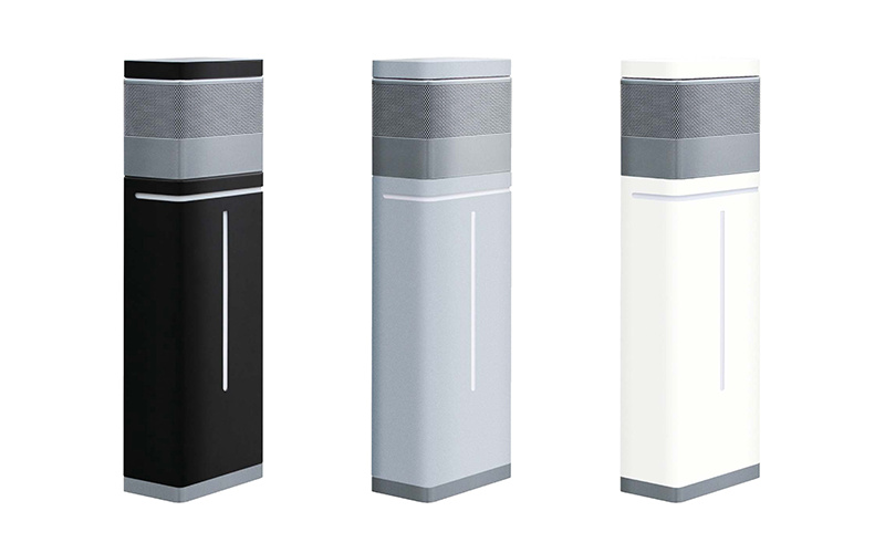 Tre exempel på Tixit stativen i färgerna svart, grått, och vitt.