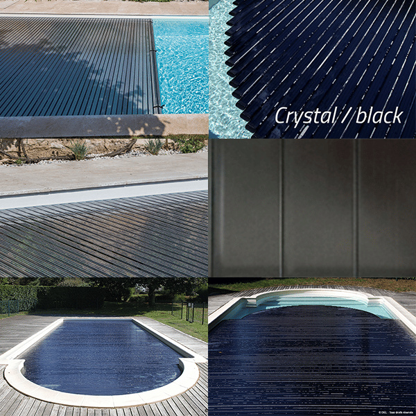 Exempel på flera skydd med polykarbonat lameller i Svart Kristall