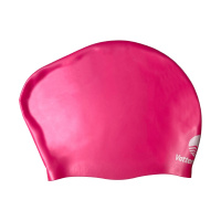 Badmössa Long Hair - Rosa/Vit Badmössan sedd från sidan mot en vit bakgrund