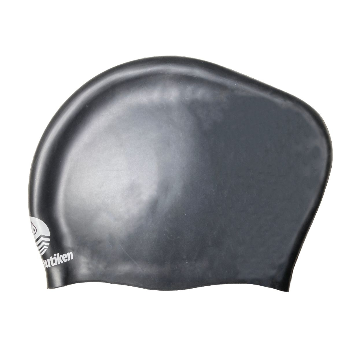 Badmössan sedd från sidan mot en vit bakgrund