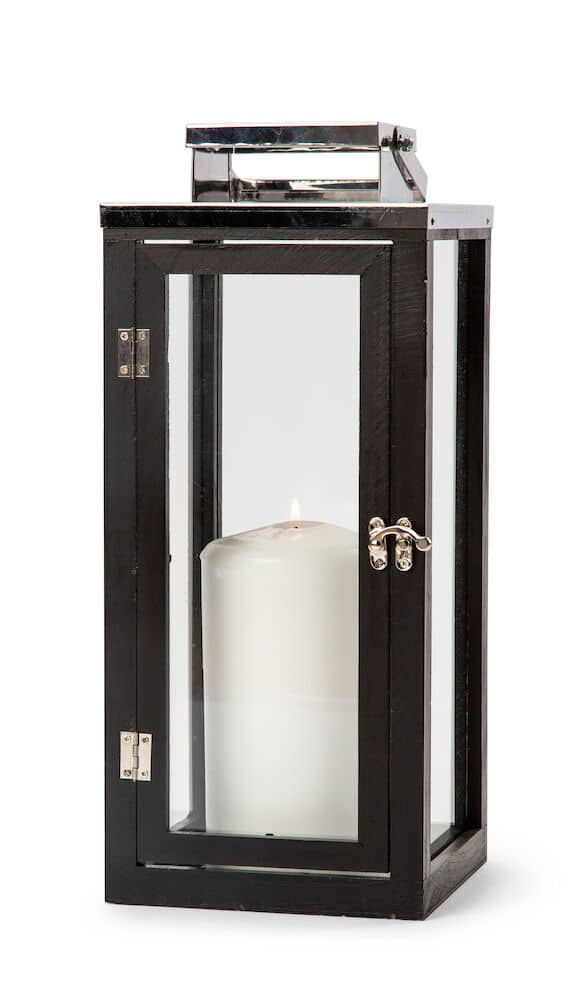 Ljuslykta i Svart Trä, 40cm