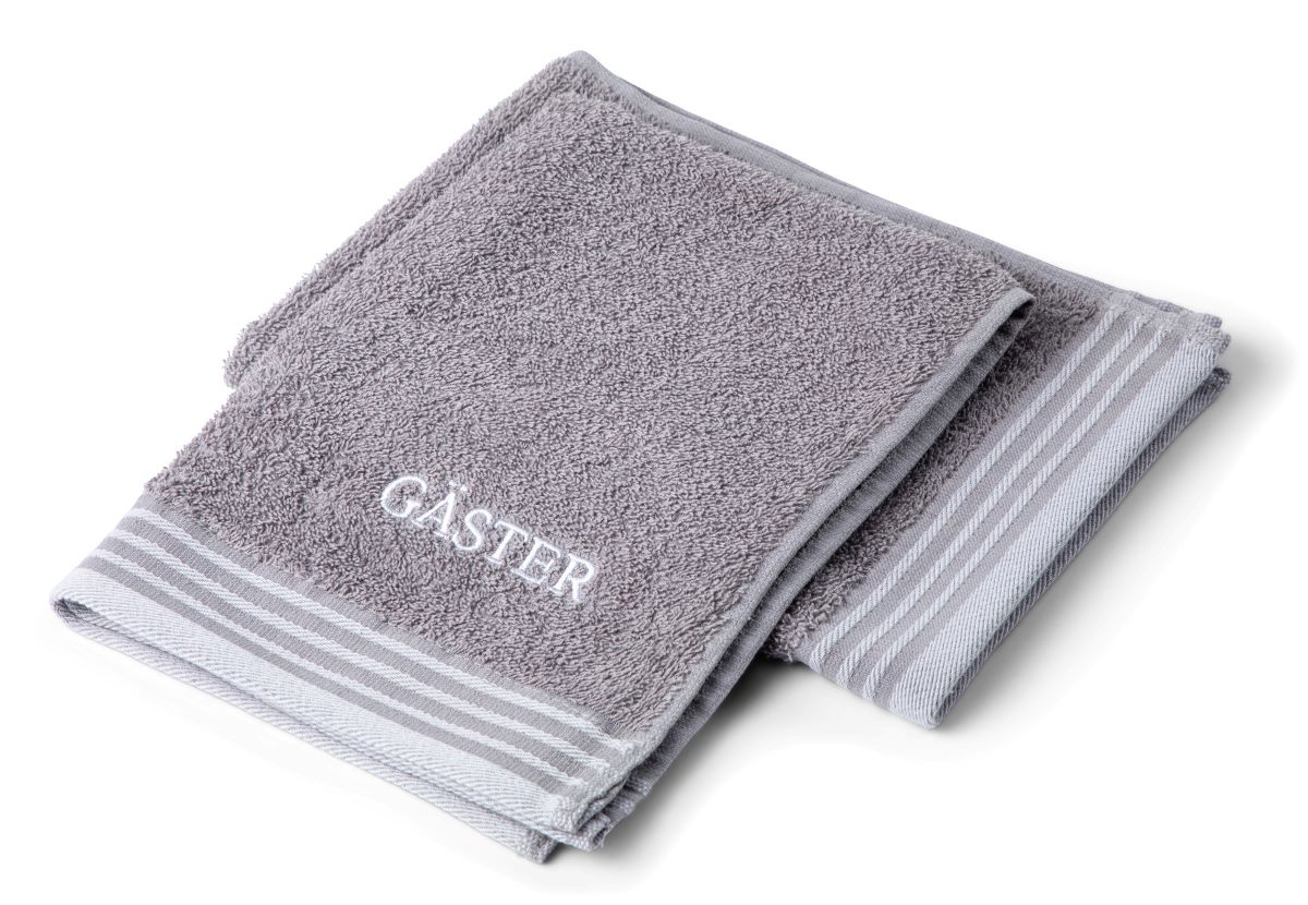 Gästhanddukar 2-pack, Ljusgrå