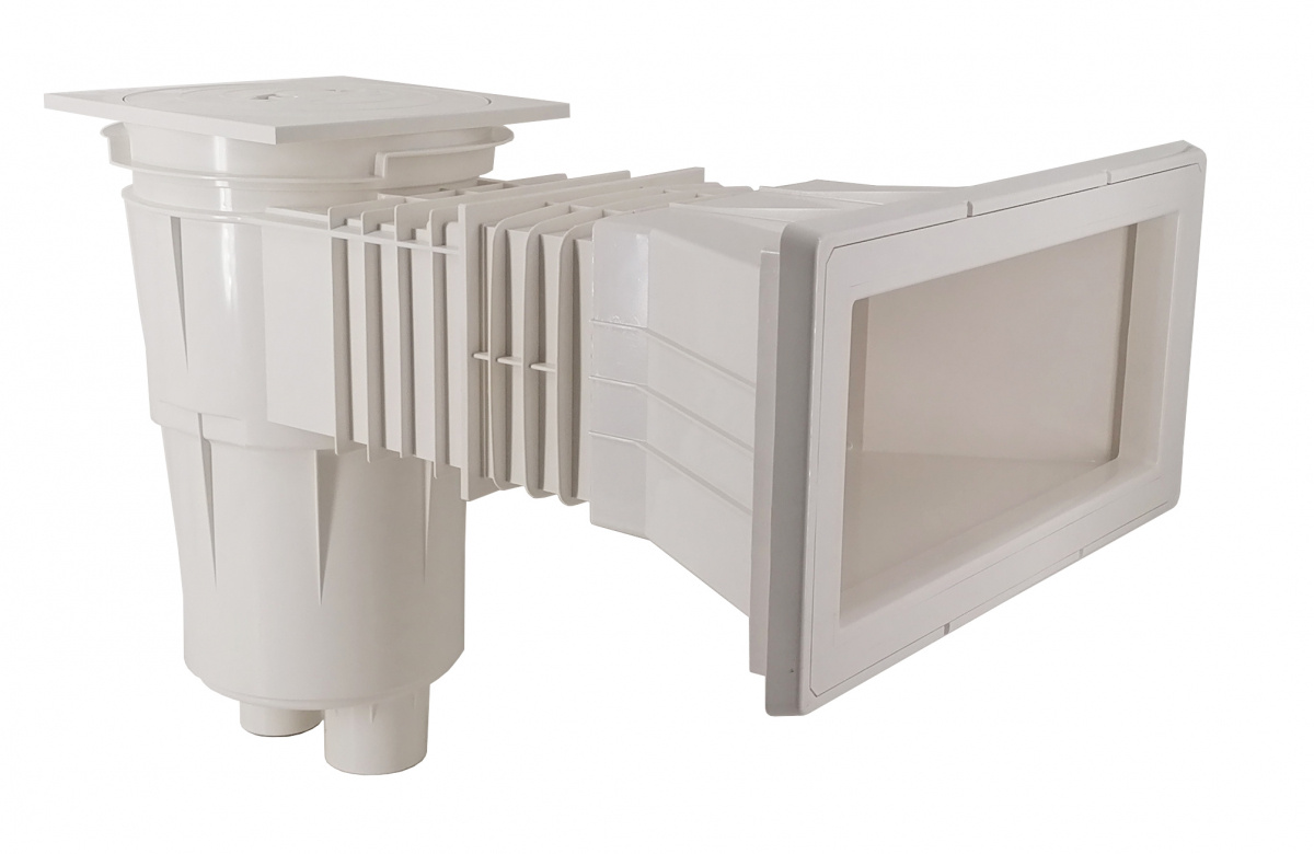 Bräddavlopp med Bred Mun och Lång Hals i ABS, till Linerpool - Vit