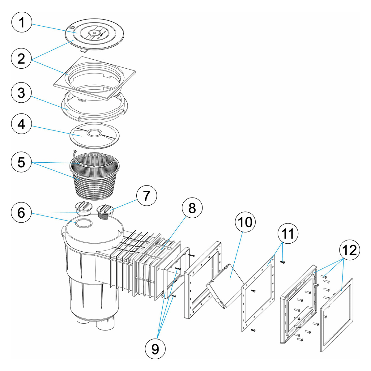 Sprängskiss på ett bräddavlopp