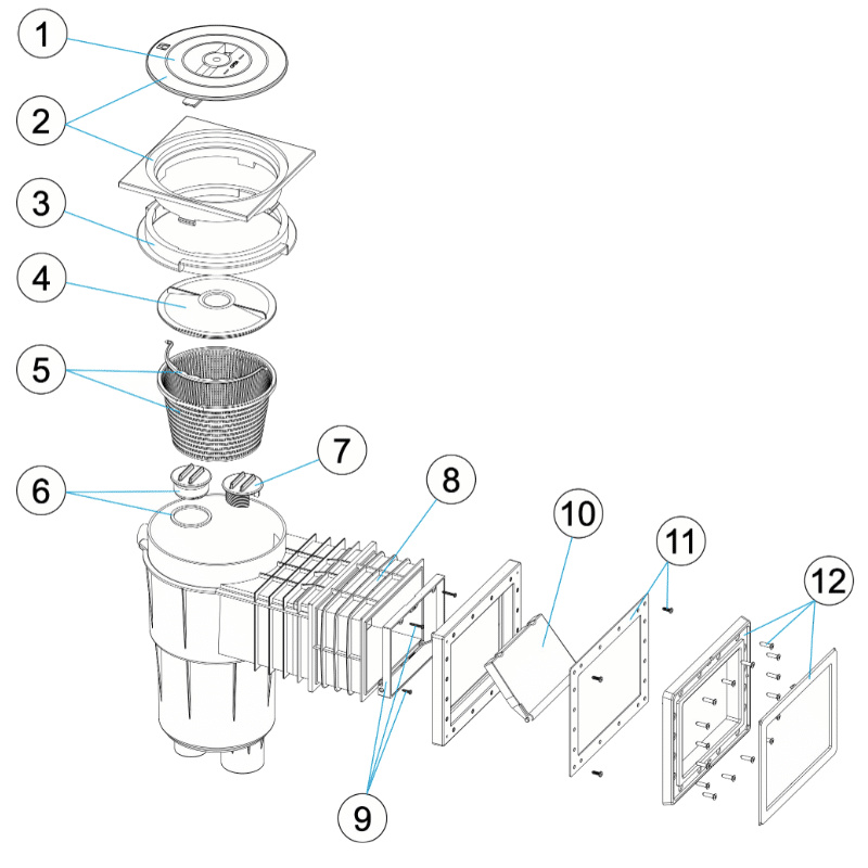 Sprängskiss på ett bräddavlopp