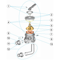 Sidoventil: Artikel nr. 9 Sprängskiss på en sidoventil