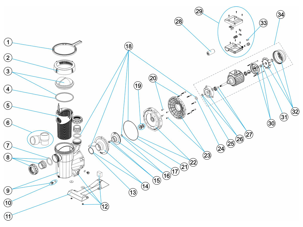 Sprängskiss på en Victoria pump