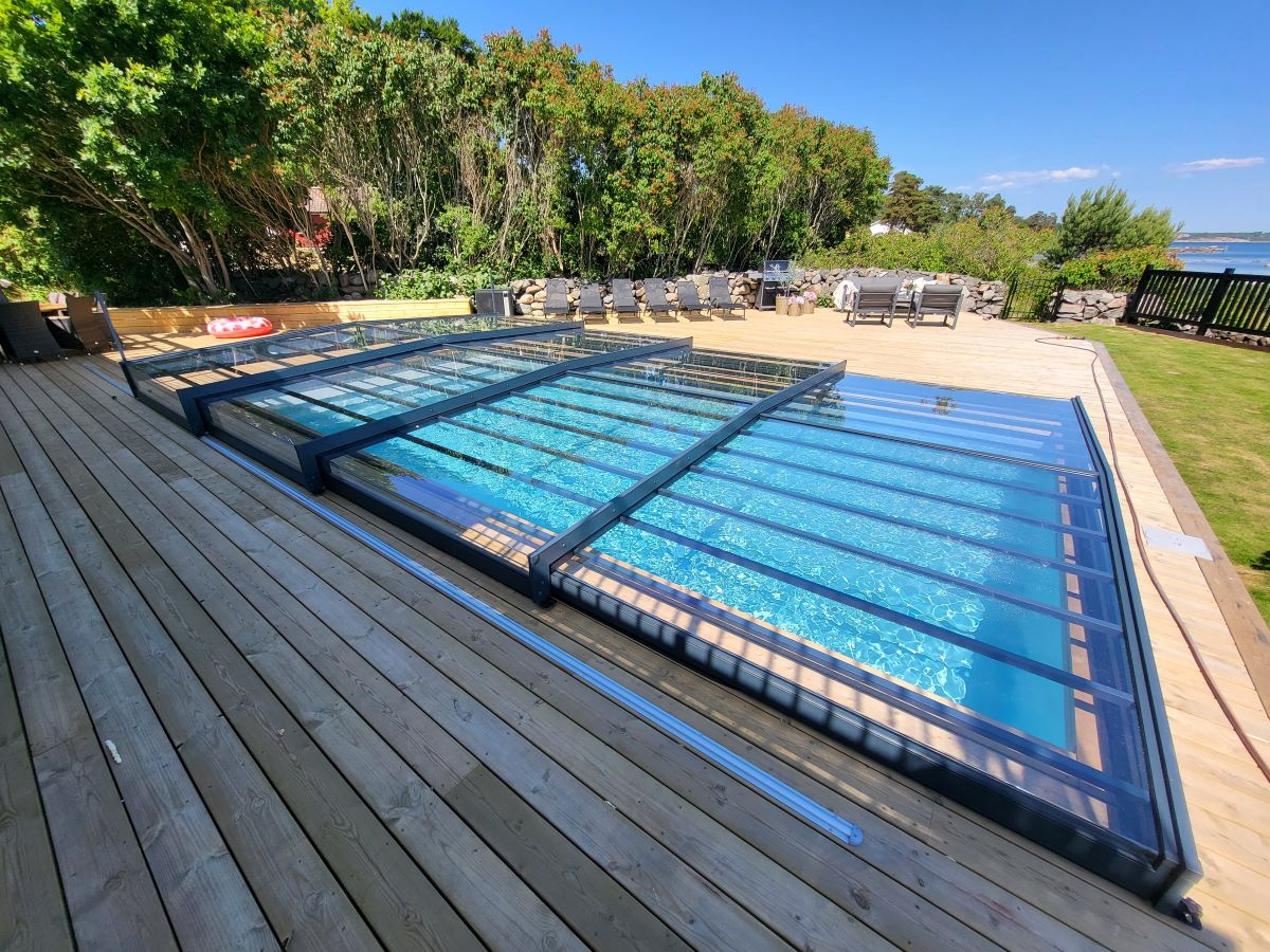 Ultra Pooltak 4 x 8 m, Smal för pooler utan kantsten eller sarg